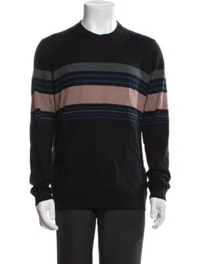 Pre-owned Ted Baker Wool Striped Pullover In Black