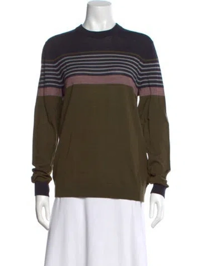 Pre-owned Ted Baker Wool Striped Sweater In Green