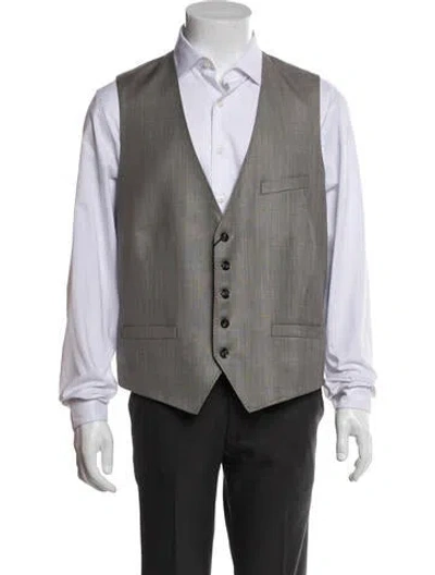 Pre-owned Ted Baker Wool Suit Vest In Black