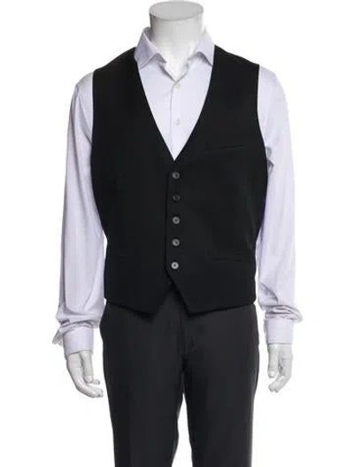 Pre-owned Ted Baker Wool Suit Vest In Black