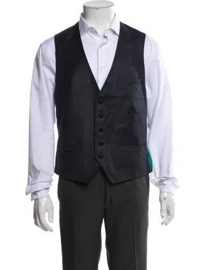 Pre-owned Ted Baker Wool Suit Vest In Black