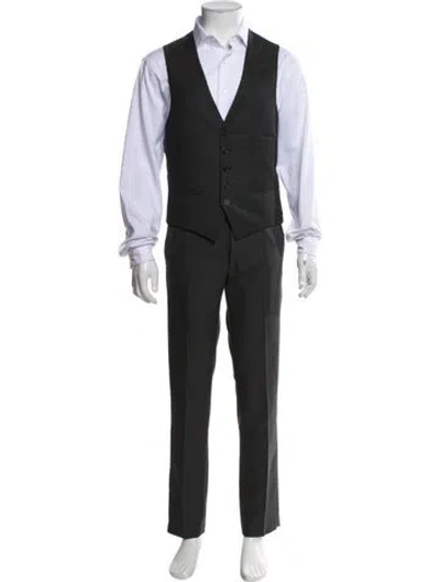 Pre-owned Ted Baker Wool Suit Vest In Black