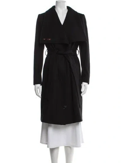 Pre-owned Ted Baker Wool Trench Coat In Black