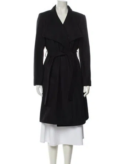 Pre-owned Ted Baker Wool Trench Coat In Black