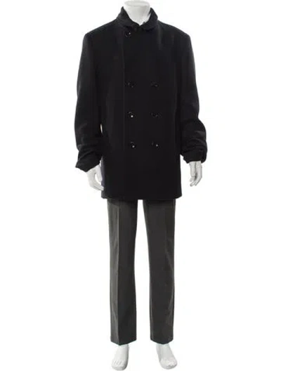 Pre-owned Ted Baker Wool Trench Coat In Black