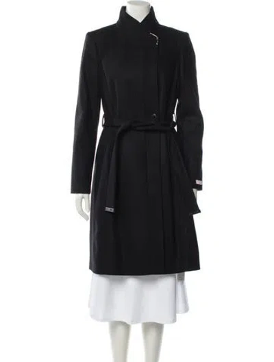 Pre-owned Ted Baker Wool Trench Coat In Black