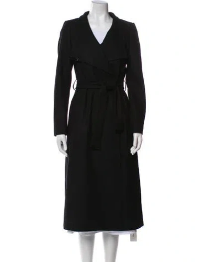 Pre-owned Ted Baker Wool Trench Coat In Black