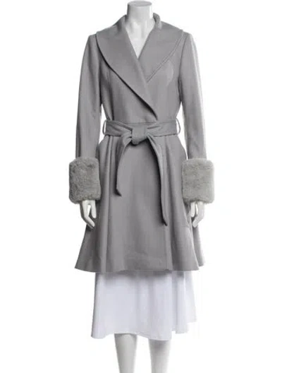 Pre-owned Ted Baker Wool Trench Coat In Gray