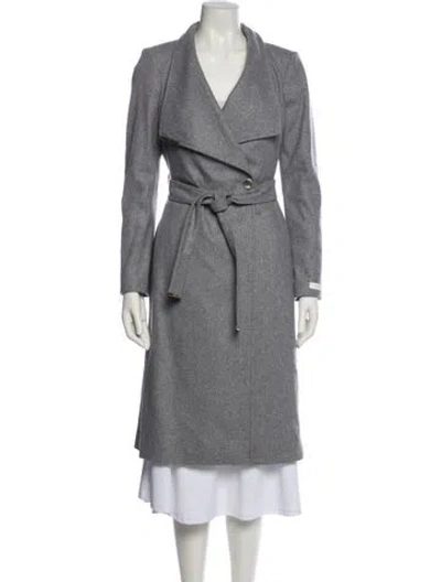 Pre-owned Ted Baker Wool Trench Coat In Gray