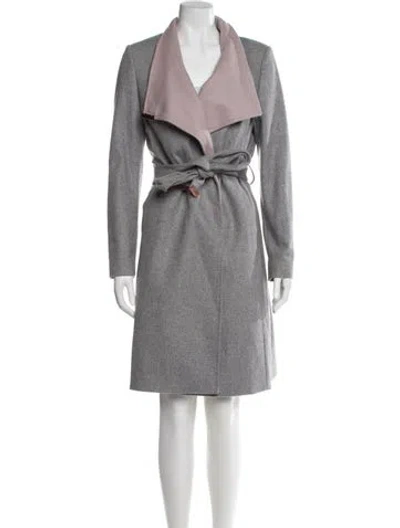 Pre-owned Ted Baker Wool Trench Coat In Gray