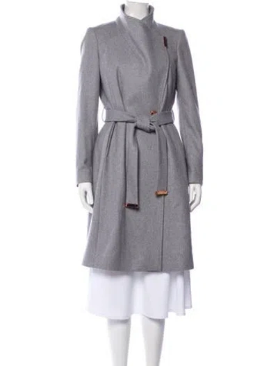 Pre-owned Ted Baker Wool Trench Coat In Gray