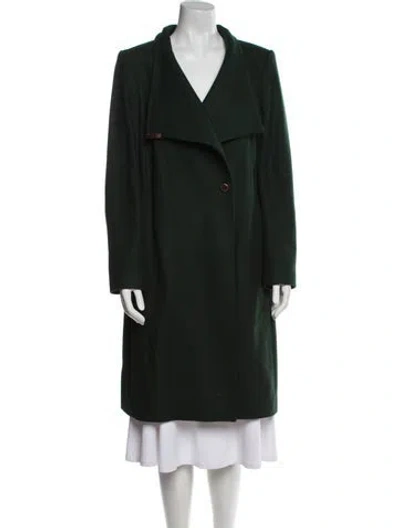 Pre-owned Ted Baker Wool Trench Coat In Green