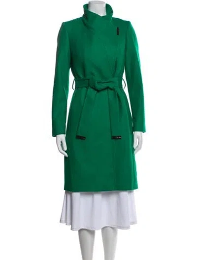 Pre-owned Ted Baker Wool Trench Coat In Green