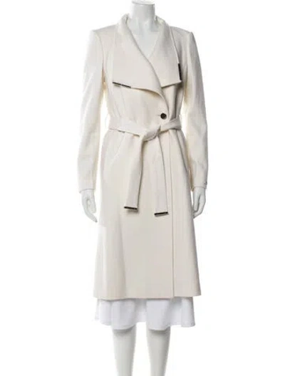 Pre-owned Ted Baker Wool Trench Coat In Neutral
