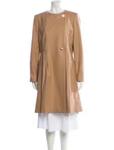 Pre-owned Ted Baker Wool Trench Coat In Neutral