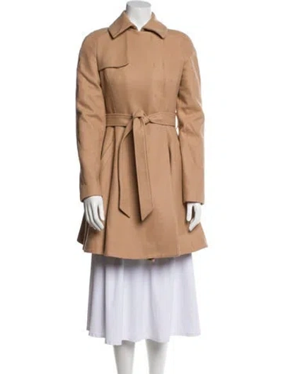 Pre-owned Ted Baker Wool Trench Coat In Neutral