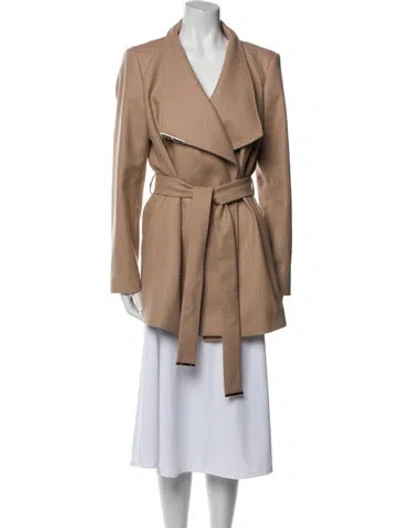 Pre-owned Ted Baker Wool Trench Coat In Neutral