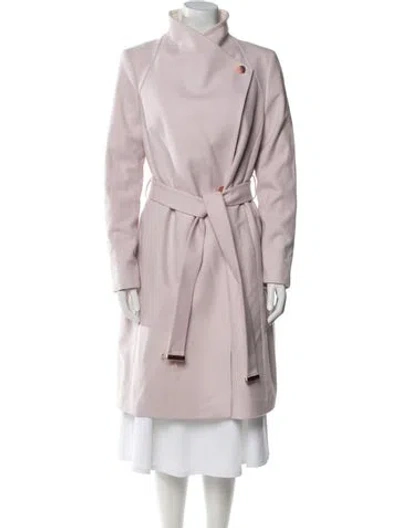 Pre-owned Ted Baker Wool Trench Coat In Pink