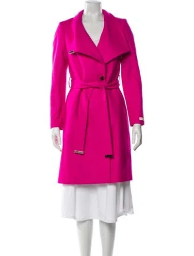 Pre-owned Ted Baker Wool Trench Coat In Pink