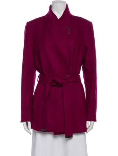 Pre-owned Ted Baker Wool Trench Coat In Pink