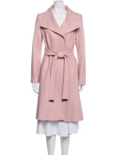 Pre-owned Ted Baker Wool Trench Coat In Pink