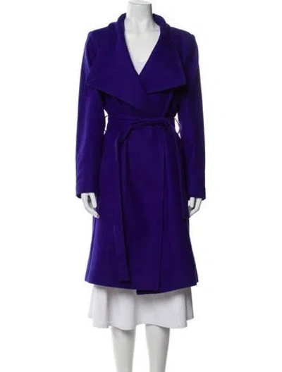 Pre-owned Ted Baker Wool Trench Coat In Purple