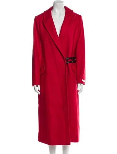 Pre-owned Ted Baker Wool Trench Coat In Red