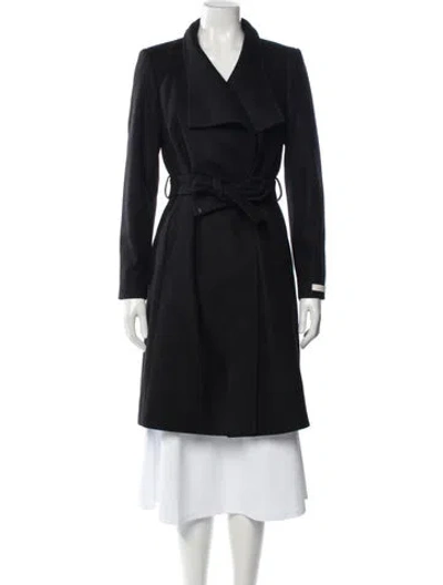 Pre-owned Ted Baker Wool Trench Coat W/ Tags In Black