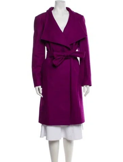 Pre-owned Ted Baker Wool Trench Coat W/ Tags In Purple