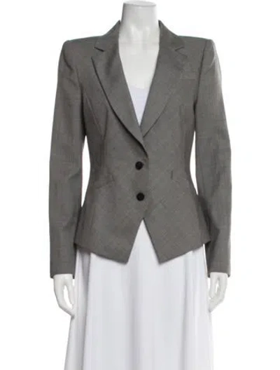 Pre-owned Ted Baker Wool Tweed Pattern Blazer In Gray