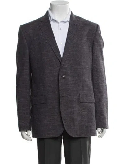 Pre-owned Ted Baker Wool Tweed Pattern Blazer In Grey