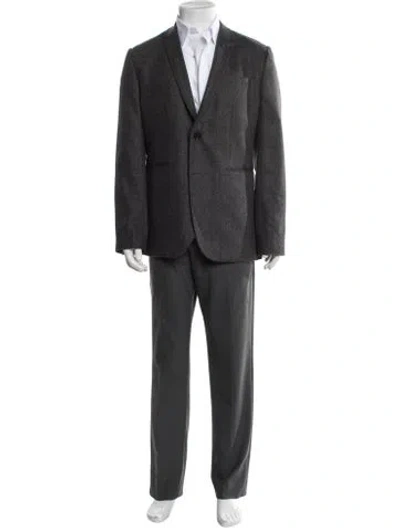 Pre-owned Ted Baker Wool Tweed Pattern Blazer In Grey