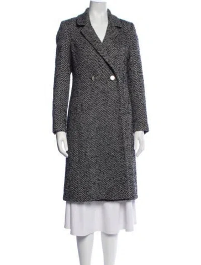 Pre-owned Ted Baker Wool Tweed Pattern Coat In Multicolor