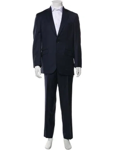 Pre-owned Ted Baker Wool Two-piece Blazer In Blue