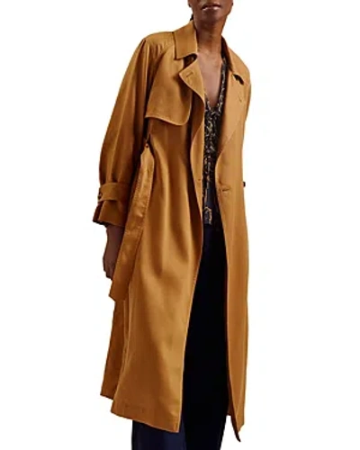 Ted Baker Wrap Trench Coat In Brown