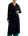 Ted Baker Wrap Trench Coat In Navy