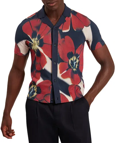 Ted Baker Wyric Printed Short Sleeve Button Front Shirt In Animal Print