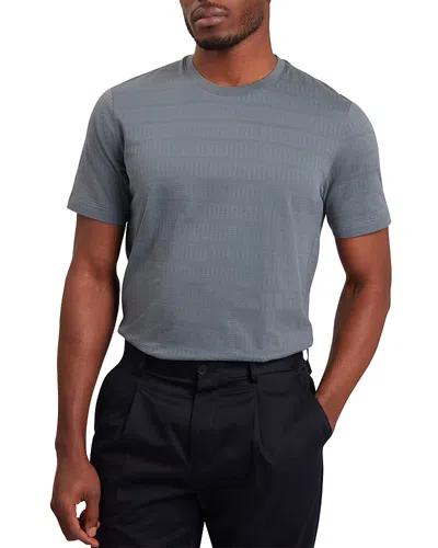 Ted Baker Xadiel Mixed Textured Stripes T-shirt In Gray