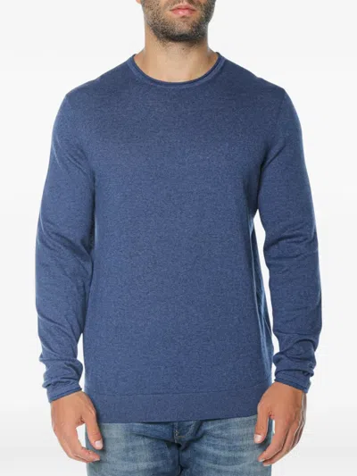 Ted Baker Yaen Roll-edge Crew-neck Sweater In Blue