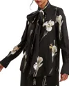 Ted Baker Zakiier Printed Scarf Detail Long Sleeved Blouse In Black