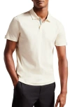 Ted Baker Zarkes Quarter Zip Polo In Ecru