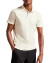 Ted Baker Zeiter Cotton Soft Touch Slim Fit Polo Shirt In Neutral