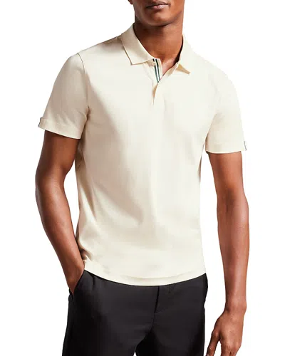 Ted Baker Zeiter Cotton Soft Touch Slim Fit Polo Shirt In Neutral