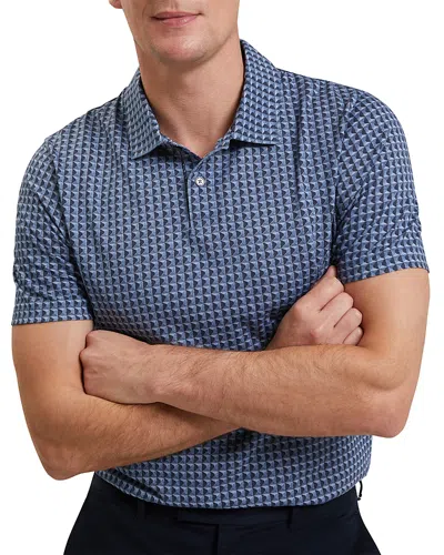Ted Baker Zumurud Short Sleeve Painted Geo Polo In Blue