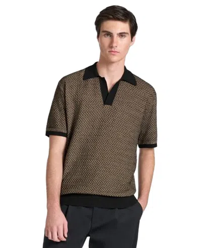 Ted By Ted Baker Men's Eccleston V-neck Herringbone Classic-fit Polo Shirt In Beige