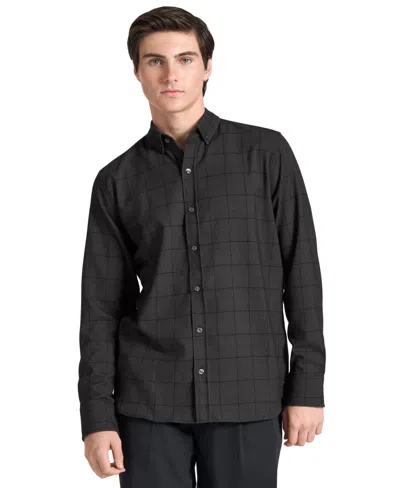 Ted By Ted Baker Men's Euston Plaid Classic-fit Long-sleeve Button-up Shirt In Black