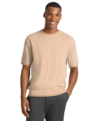 Ted By Ted Baker Men's Grosvenor Short-sleeve Cotton Ribbed Crewneck Sweater In Neutral