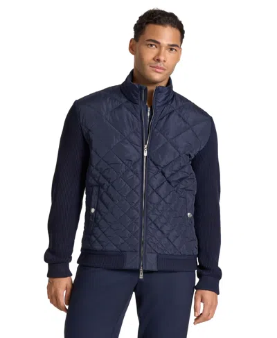 Ted By Ted Baker Men's Holborn Quilted Sweater Zip-front Jacket In Blue