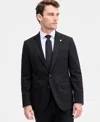 Ted By Ted Baker Men's Modern-fit Black Solid Wool-blend Suit Separate Jacket In Black