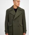 Ted By Ted Baker Men's Modern Fit Melange Overcoat In Green